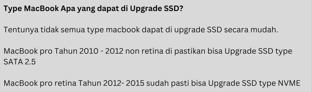 Jasa Upgrade SSD MacBook